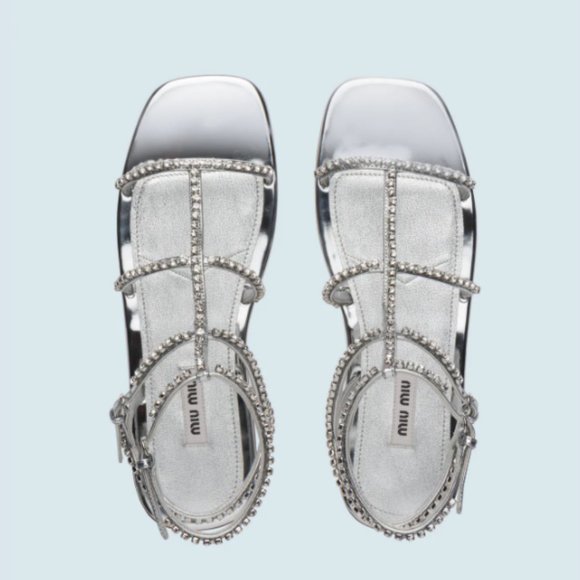METALLIC TECHNICAL FABRIC SANDALS